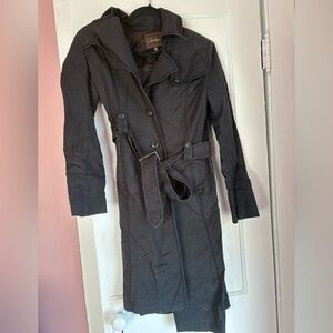 Cole Haan Black Belted Trench Coat Size 4